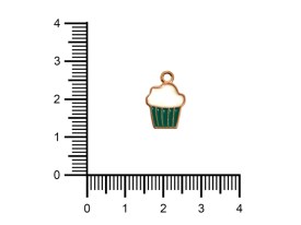 Dije Esmaltado Cupcake Verde x 5 Unidades